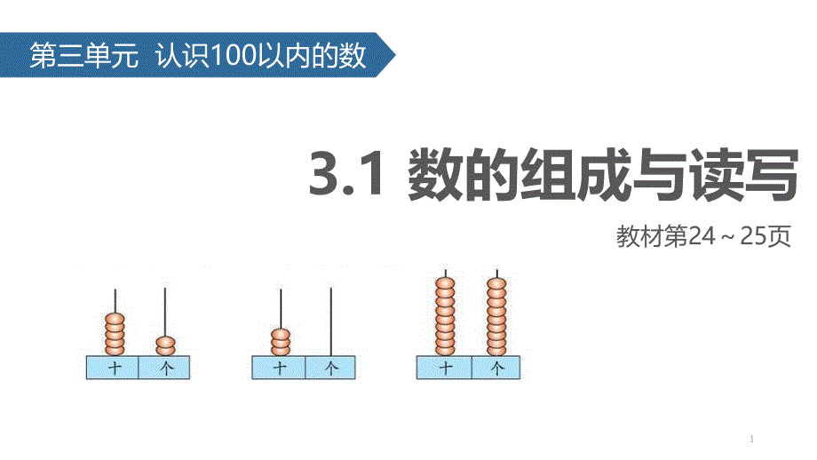 苏教版小学数学一年级下册ppt课件32数的组成与读写_第1页