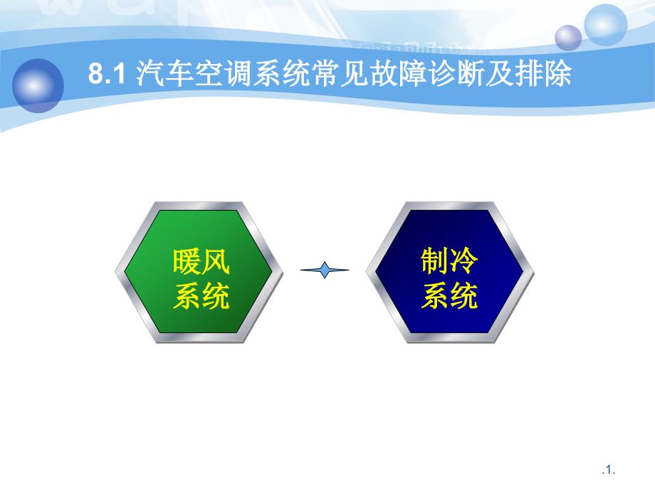 汽车空调系统的故障诊断及排除课件_第1页