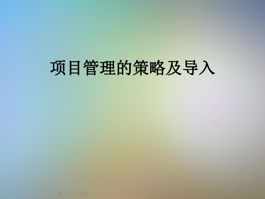 项目管理的策略及导入课件_第1页