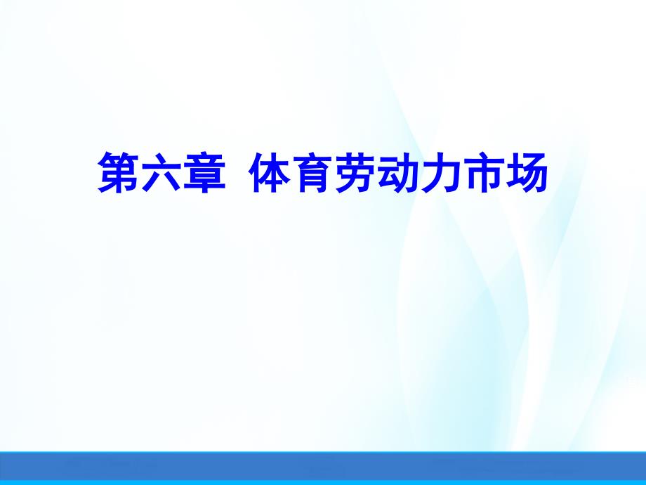 体育经济学(第二版)ppt课件第六章体育劳动力市场_第1页