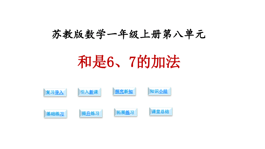 苏教版小学数学一年级上册：数学第八单元第四课时《和是6、7的加法》ppt课件_第1页