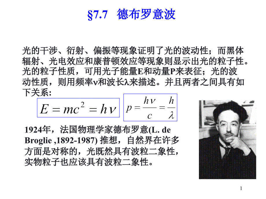 光的量子性德布罗意波_第1页