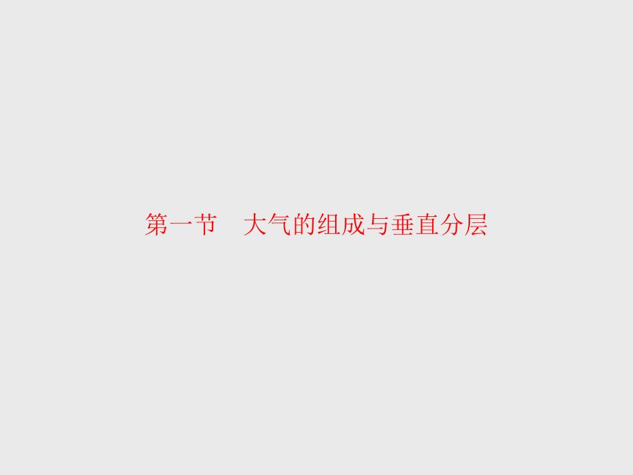 2020-2021学年高中地理新教材湘教版必修第一册同步ppt课件：第三章-第一节-大气的组成与垂直分层_第1页