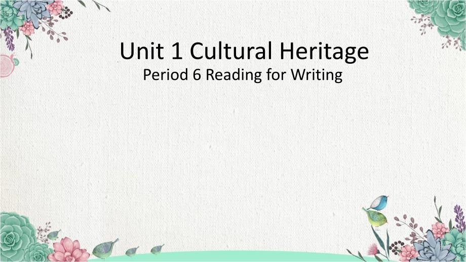 高一英语人教版必修第二册Unit1-Reading-for-writing-ppt课件_第1页