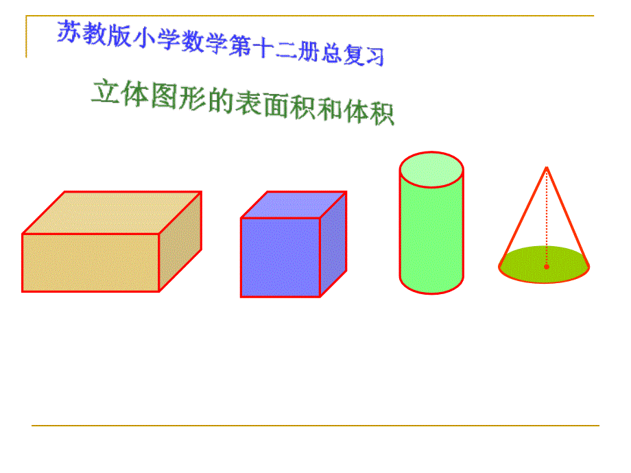 (苏教版)小学数学总复习《立体图形的表面积和体积》ppt课件_第1页