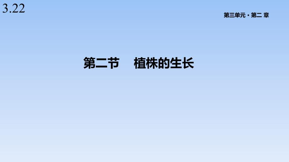 人教版七年级生物上册3.22《植株的生长》ppt课件_第1页