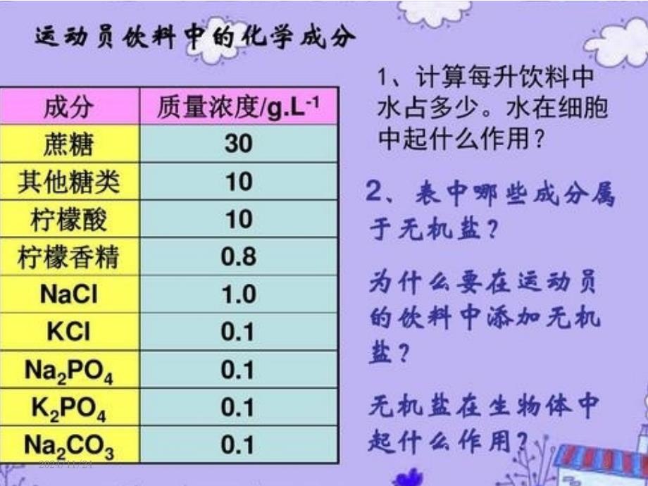 细胞中的无机物ppt课件新教材人教版高中生物必修一_第1页