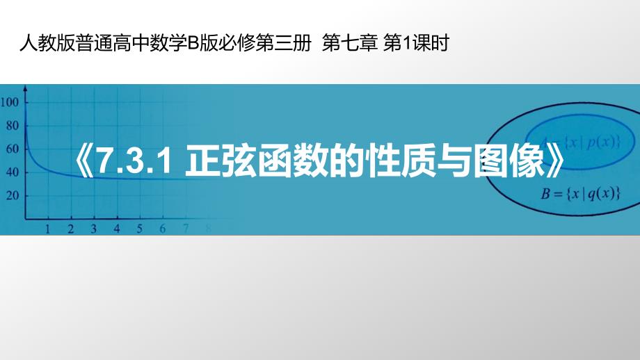 人教高中数学B版教学ppt课件7.3.1正弦函数的性质与图像_第1页