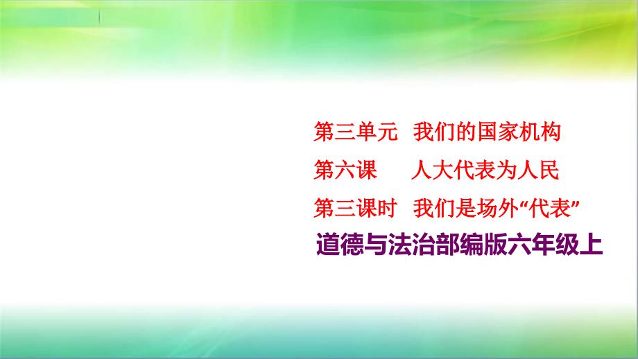统编版道德与法治六年级上册6.3我们是场外代表ppt课件_第1页