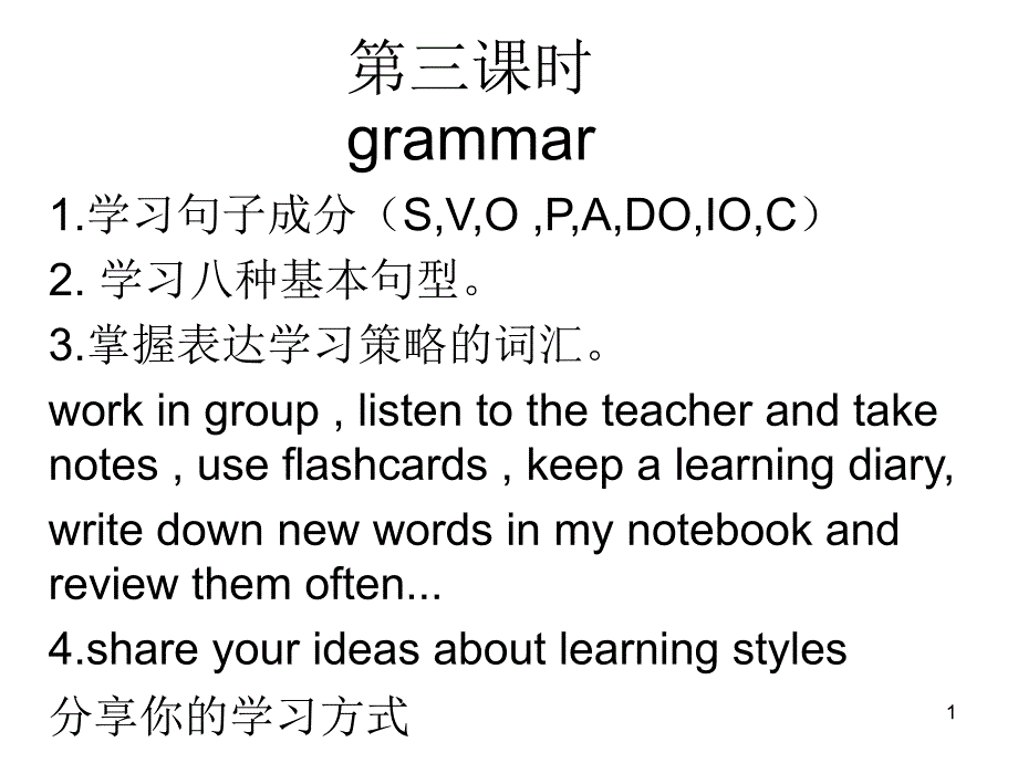 高中英语-人教版必修一-welcome-unit-第三课时grammar课件_第1页