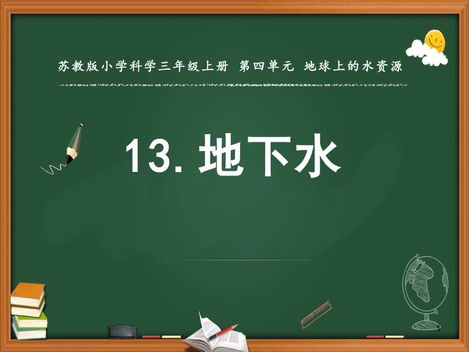 新苏教版科学三年级上册科学13.地下水课件_第1页