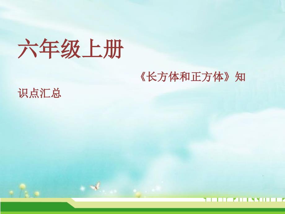 (苏教版)六年级数学上册《长方体和正方体》单元知识点汇总课件_第1页