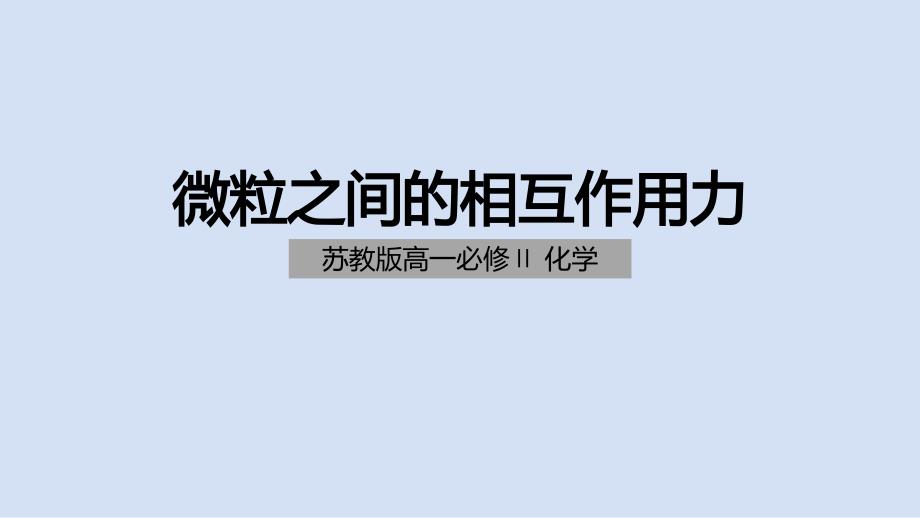 苏教版高一化学微粒之间的相互作用力(高一化学)课件_第1页