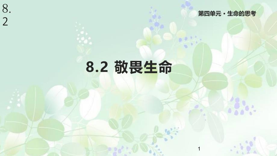 人教版道德与法治七年级上册8.2《敬畏生命》ppt课件_第1页