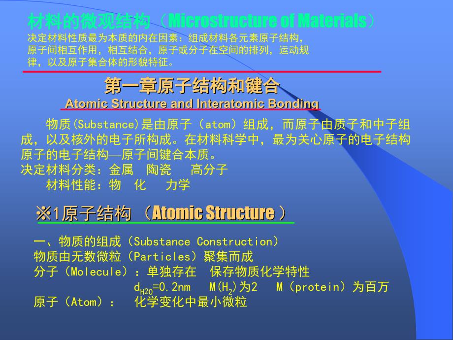 1原子结构和键合概述_第1页