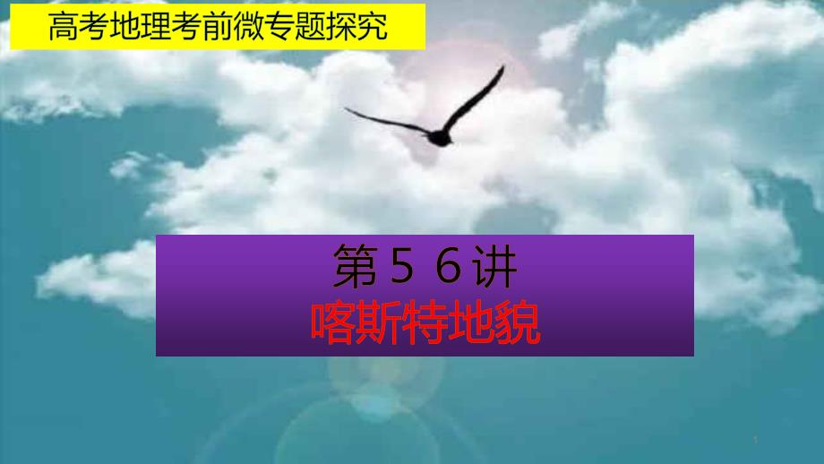 高考地理考前微专题探究56喀斯特地貌课件_第1页