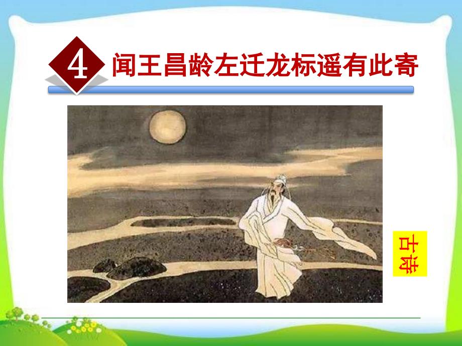 部编本人教版七年级语文上册4公开课ppt课件.闻王昌龄左迁龙标遥有此寄_第1页