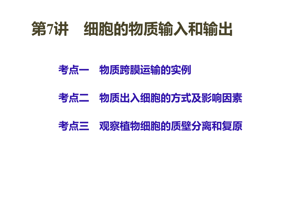 新教材人教版《细胞的物质输入和输出》ppt课件_第1页