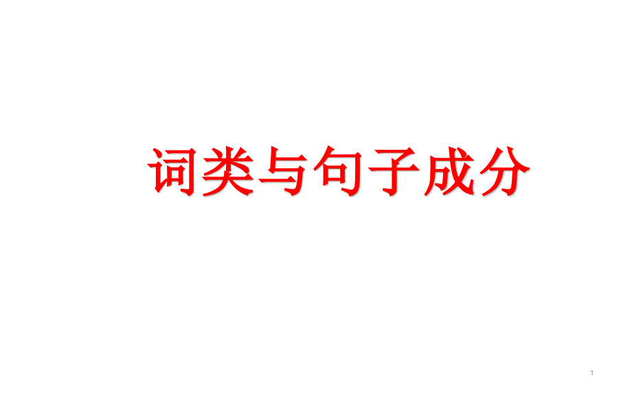 高中英语词类与句子成分课件_第1页