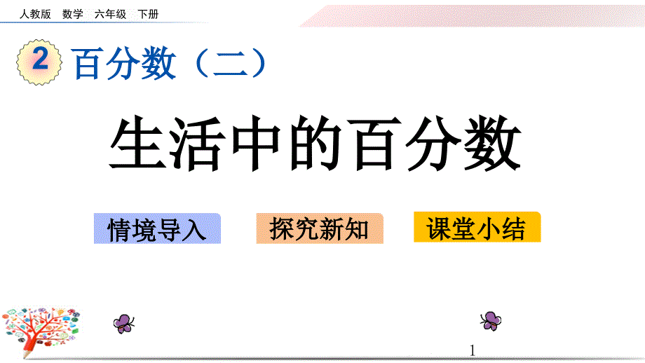 【2020新】人教版六年级数学下册《2.7-生活中的百分数》ppt课件_第1页