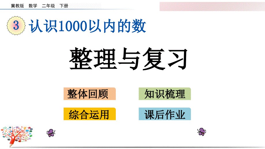 冀教版二年级数学下册《3.6-整理与复习》ppt课件_第1页