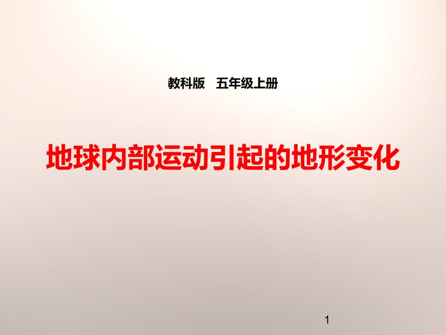 教科版五年级科学上册地球内部运动引起的地形变化课件_第1页