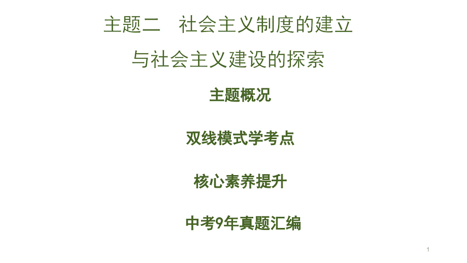 主题二-社会主义制度的建立与社会主义建设的探索课件_第1页