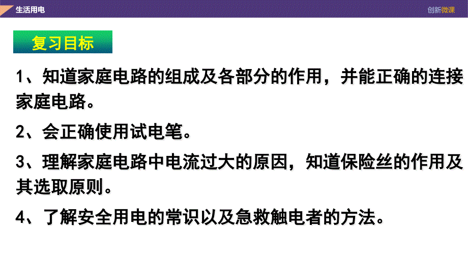 人教版九年级物理生活用电复习ppt课件_第1页