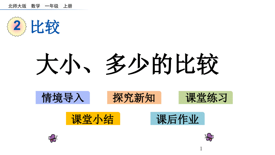 北师大版一年级数学上册《-大小、多少的比较》课件_第1页