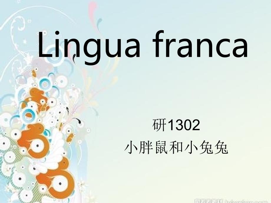 Linguafranca社会语言学_第1页