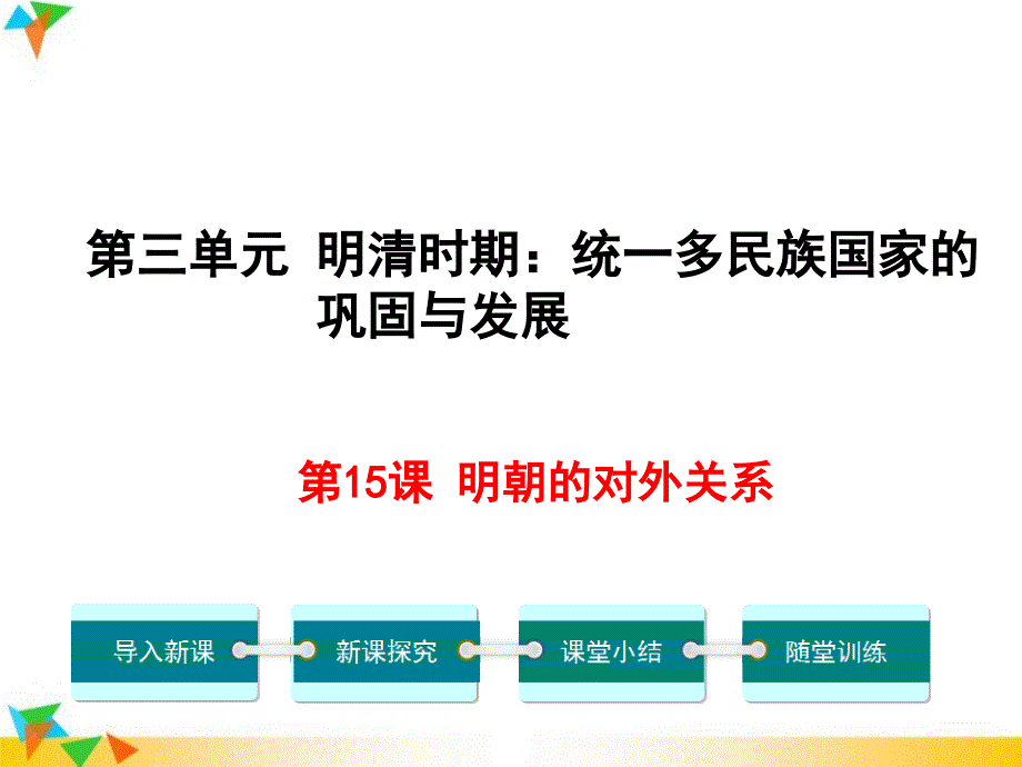 【人教版七年级历史下册】第15课--明朝的对外关系-课件_第1页