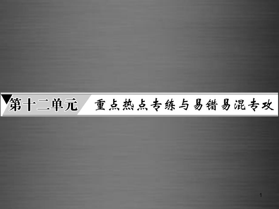 九年级化学下册第十二单元+化学与生活重点热点专练及易错易混专攻ppt课件+新人教版_第1页