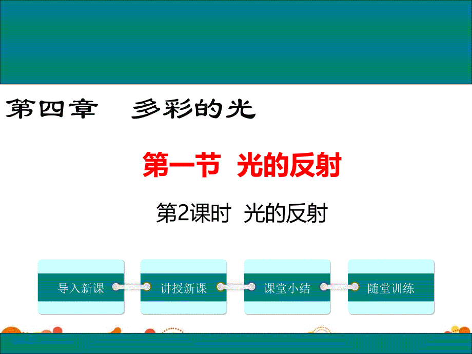 【沪科版八年级物理上册】第四章--多彩的光-第一节--光的反射(第2课时)-ppt课件_第1页