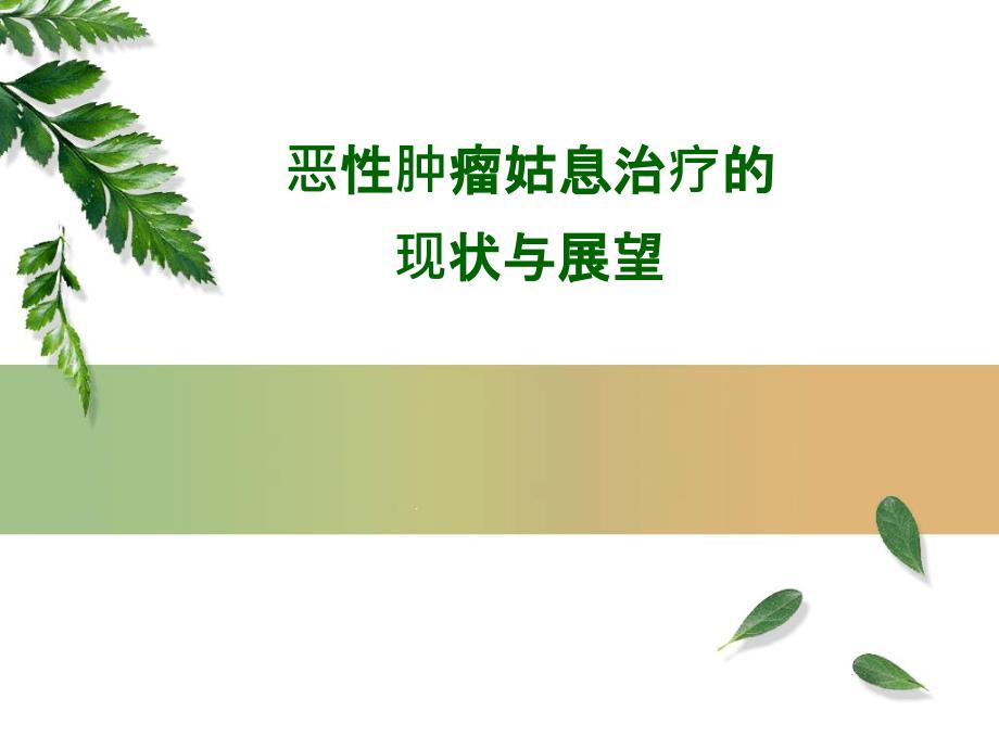 恶性肿瘤的姑息治疗医学最新课件_第1页