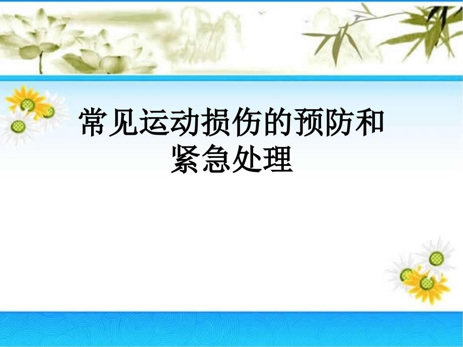 小学体育常见运动损伤的预防和紧急处理课件_第1页