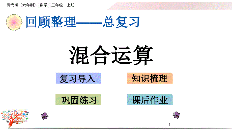 【青岛版】小学数学三年级上册《总复习-混合运算》ppt课件_第1页