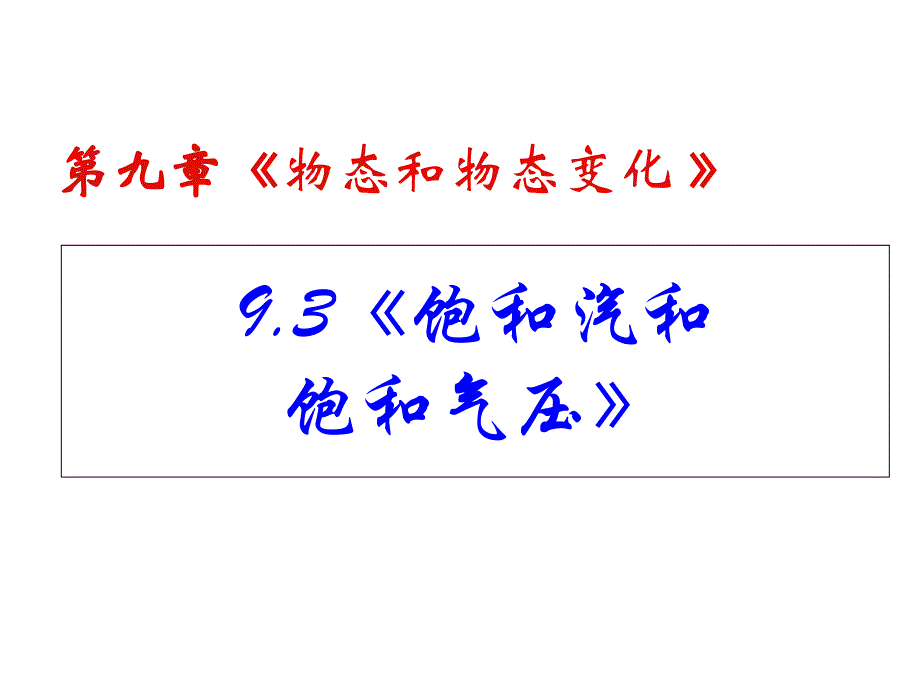 人教版高中物理选修3-3：饱和气和饱和气压课件_第1页