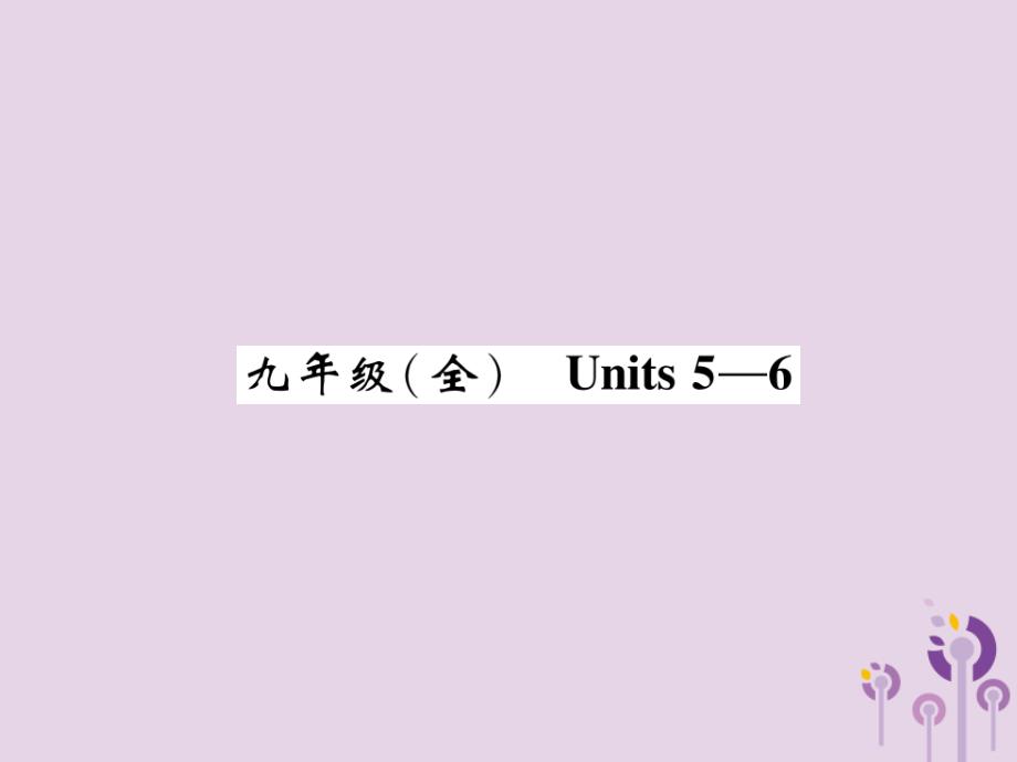 中考英语总复习第1部分教材知识梳理篇九全Units5_6(精讲)ppt课件_第1页