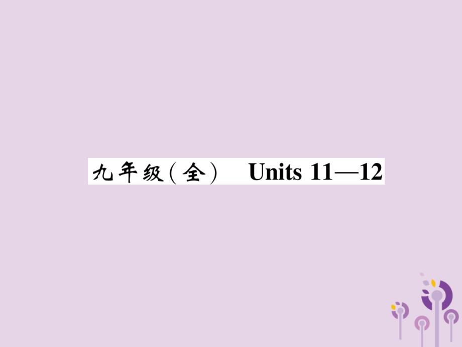 中考英语总复习第1部分教材知识梳理篇九全Units11_12(精讲)ppt课件_第1页