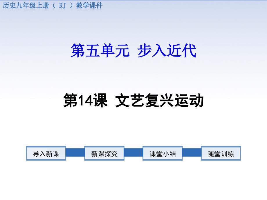 2021年最新人教部编版九年级历史上册第14课文艺复兴运动精美公开课ppt课件_第1页