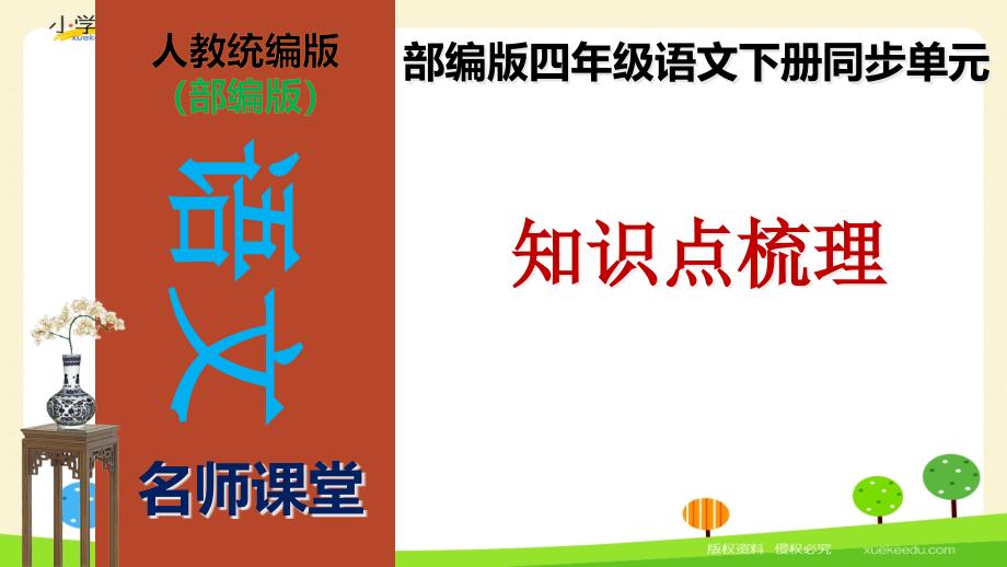 【名师课堂】部编版四年级语文下册第二单元知识点梳理(ppt课件)_第1页