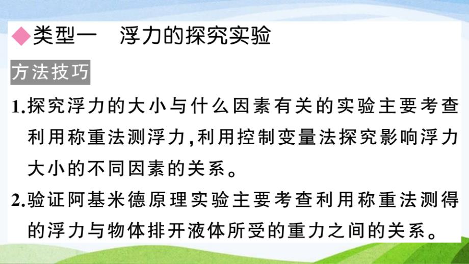 人教版八年级下册物理6.专题八-与浮力有关的实验课件_第1页