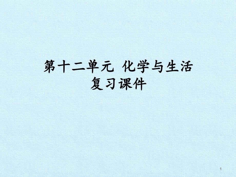 人教版初中九年级下册化学：第十二单元-化学与生活-复习ppt课件_第1页