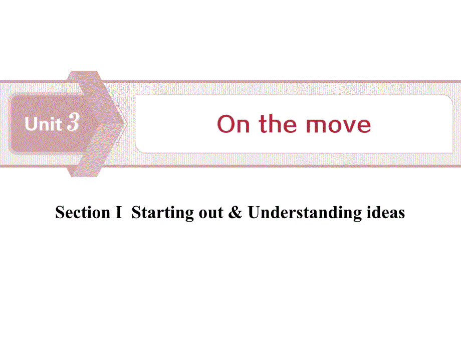 Unit-3-On-the-move-Section-Ⅰ-Starting-out-&ampamp;-Understanding-ideas-ppt课件-外研版必修二_第1页