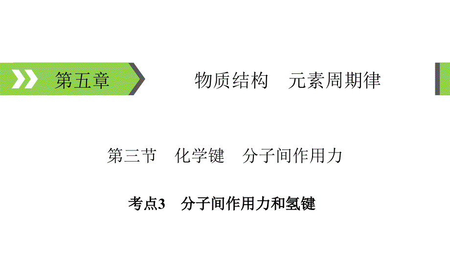 2020届高考化学一轮总复习分子间作用力和氢键ppt课件_第1页