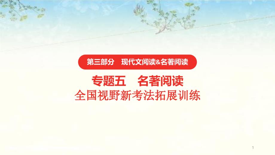 2021中考语文-第二部分-语文积累与运用--名著阅读(全国视野新考法拓展训练)ppt课件_第1页