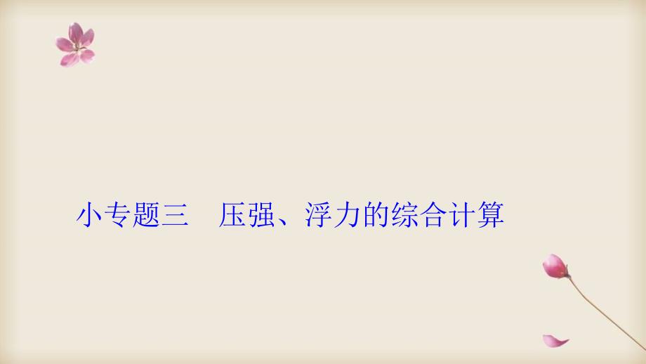 2020中考物理专题复习-《压强、浮力的综合计算》ppt课件_第1页