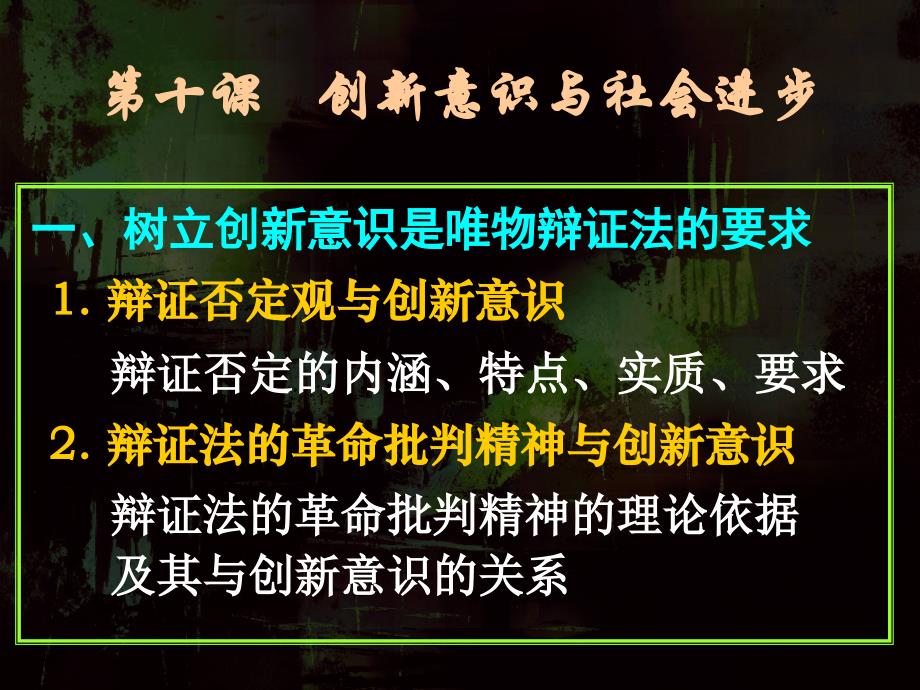 高二政治必修4ppt课件：树立创新意识是唯物辩证法的要求(新人教版)_第1页