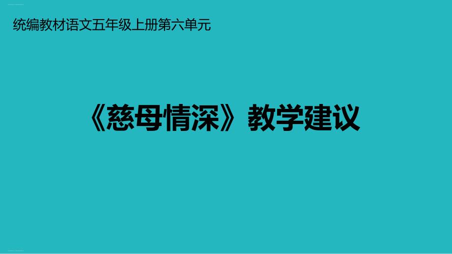 五年级上册语文ppt课件第六单元《慈母情深》教学建议部编版_第1页