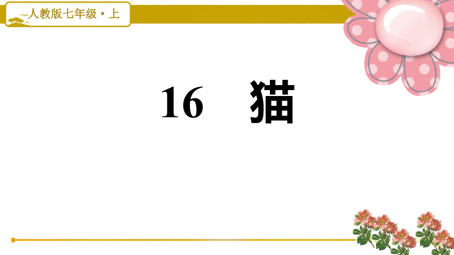 七年级语文上册《猫》习题ppt课件(人教部编版)_第1页